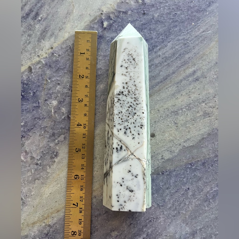 Natural Crystal Stone Dendritic Jade Huge Big Tower Point 1lb1.6oz Healing Power